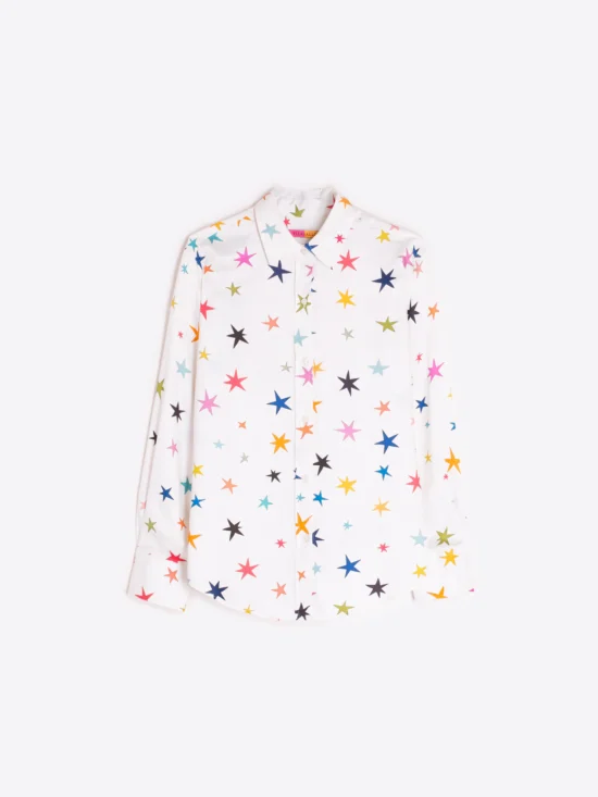 DIDO DONIA WHITE SHIRT WITH MULTICOLORED STAR PRINT 1