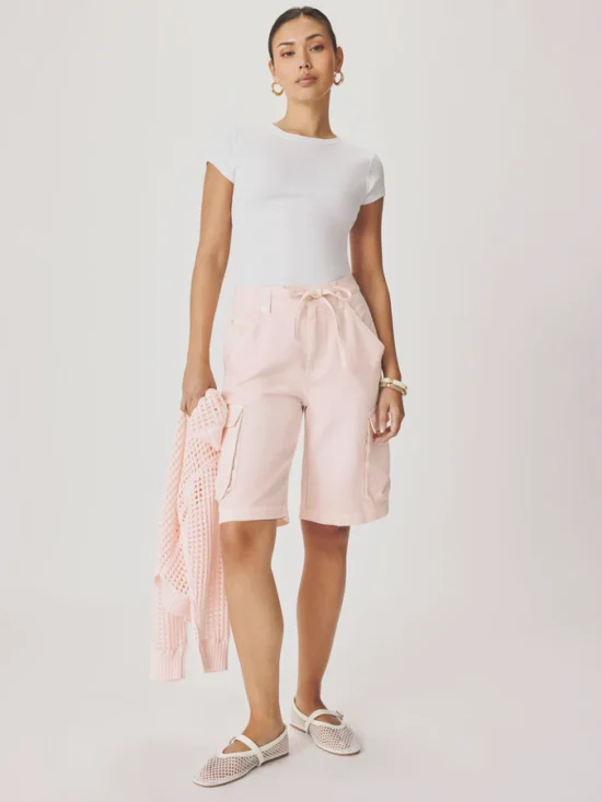 Splendid Lounge Denim Cargo Short Rose Petal