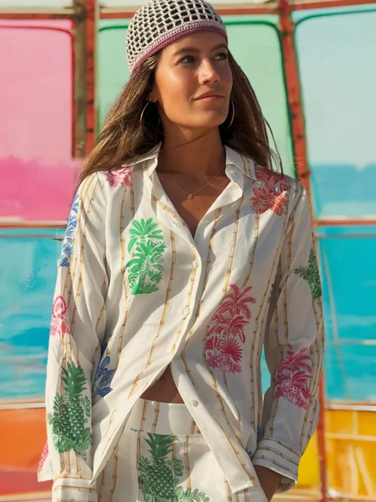 Vilagallo Tea Bamboo Toucan Print Shirt