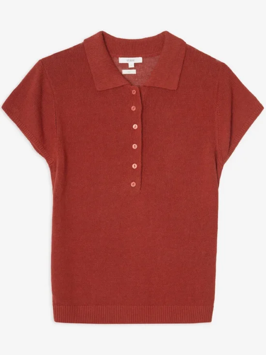 YERSE 44520 short sleeve sweater terracotta 2