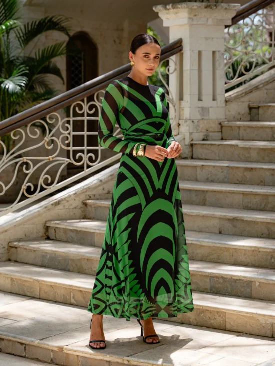 NASSAYA MESH DRESS EMERALD 1
