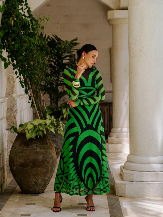 NASSAYA MESH DRESS EMERALD 2