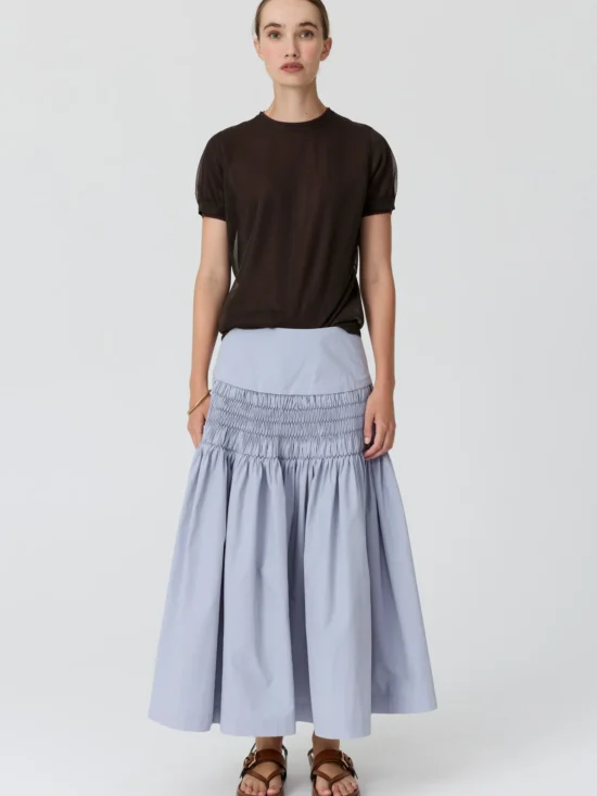 POL Kaspar Layered Tee Choc 4