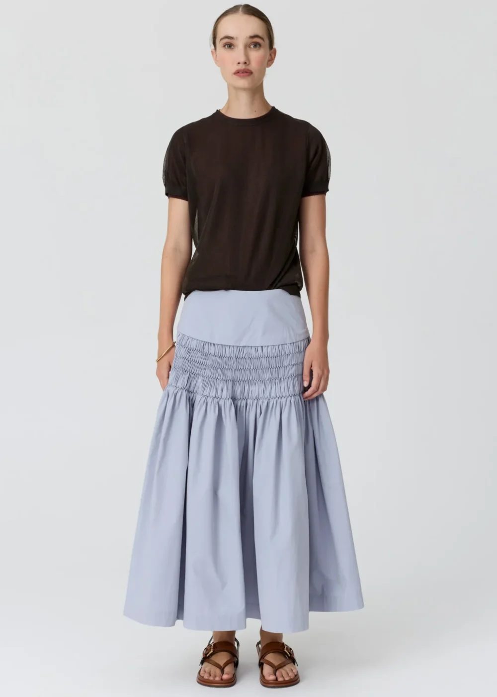 POL Kaspar Layered Tee Choc 4