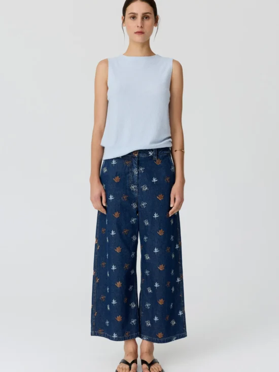 Pol Gilt Embroidered Denim Pant 3