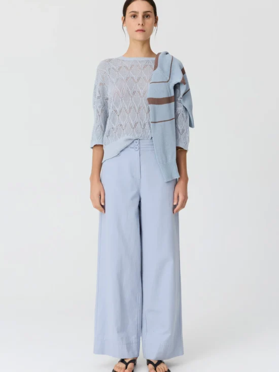 Pol Rosin Pointelle Tee Blue 1