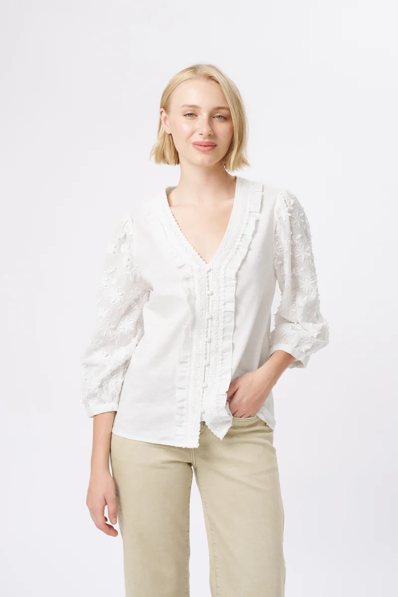 Kireina Alicia Shirt White - Image 6