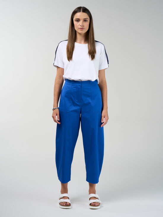 MS1932-Duality-Tee-Silk-White-Navy-RRP-179-MS1940-Edge-Pant-Cobalt-RRP-289-FR