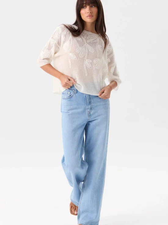 Mia Fratino Helena Cashmere Tee Cloud