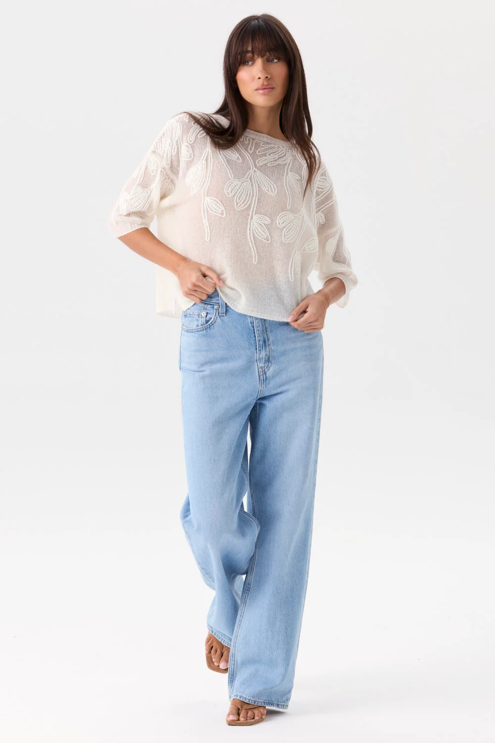 Mia Fratino Helena Cashmere Tee Cloud