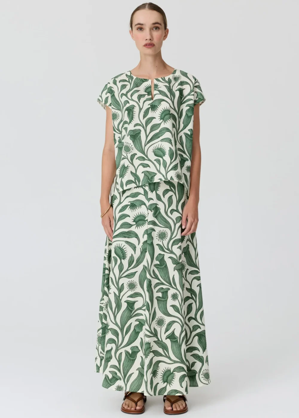 Botanica Contrast Back Top Botanica Print - Stripe 1