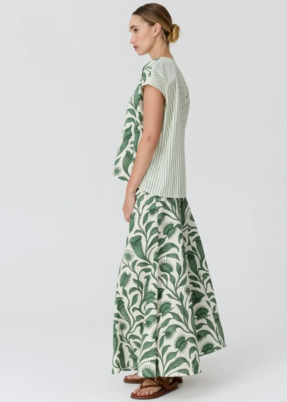 Botanica Contrast Back Top Botanica Print - Stripe 3