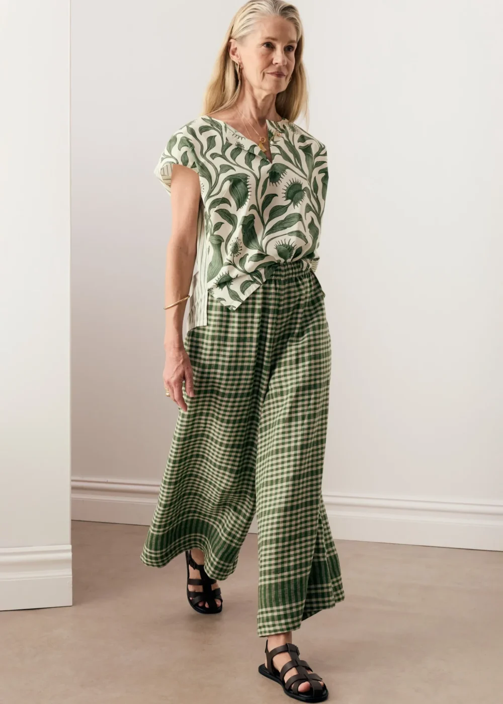 Botanica Contrast Back Top Botanica Print - Stripe 6