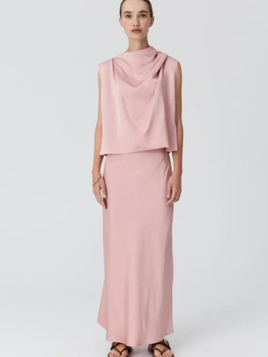 Innes Tie Neck Top Pink 1