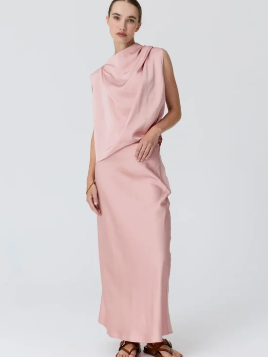 Innes Tie Neck Top Pink 2