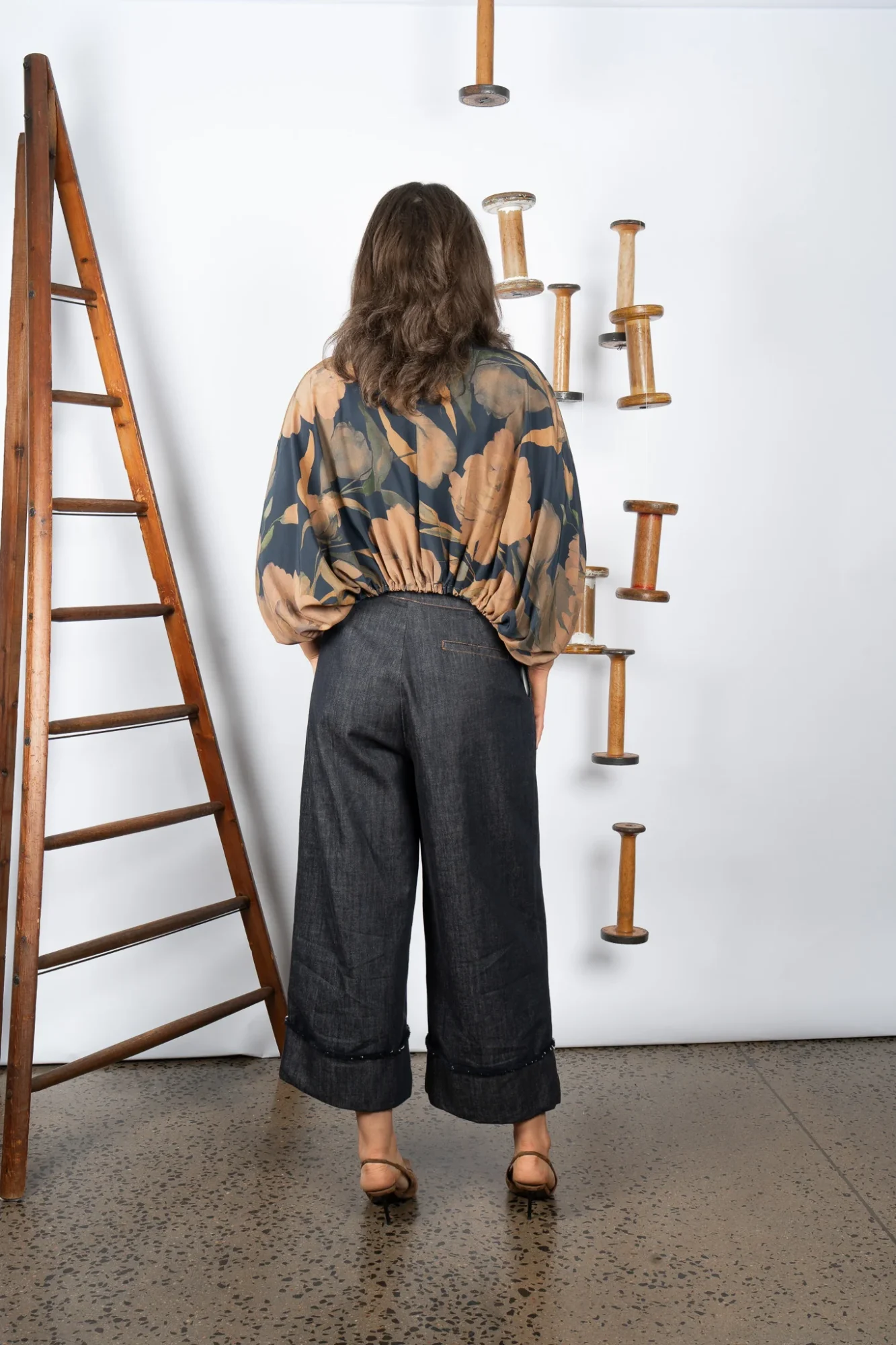 M.A.Dainty Noodles Silk Jacket Blue Floral - Image 5